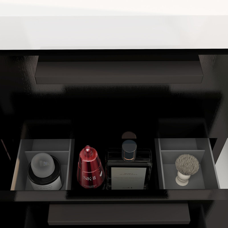 Robincroft 42" Free Standing Vanity With Acrylic Sink, Black