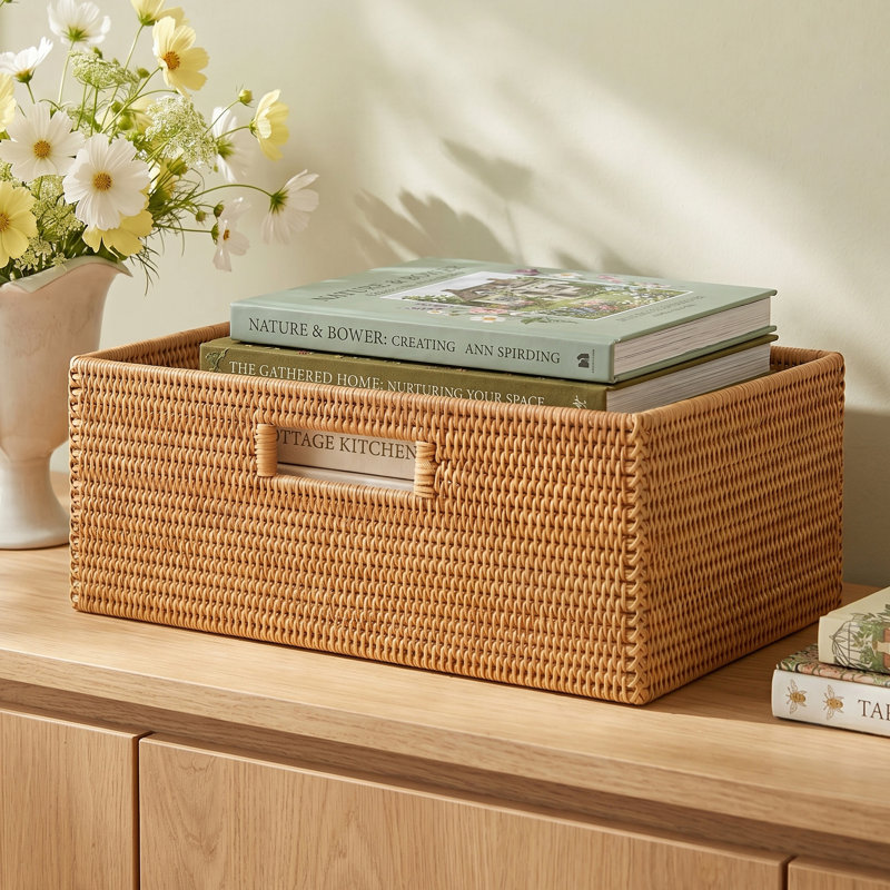 Birch Lane™ Claydon Decorative Basket, White Wash