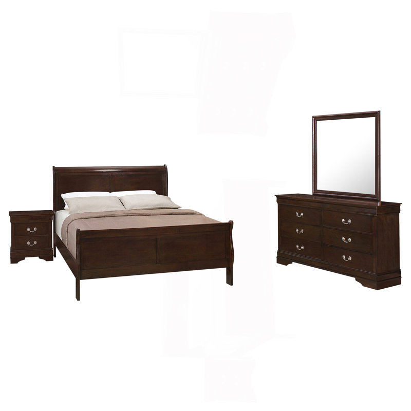 Ensemble de chambre avec très grand lit 4 pièces Bruno Cappuccino, Très grand lit