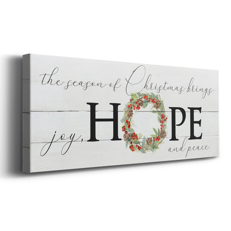 Joy, espoir et paix, H 20 po x l 50 po x P 1,5 po