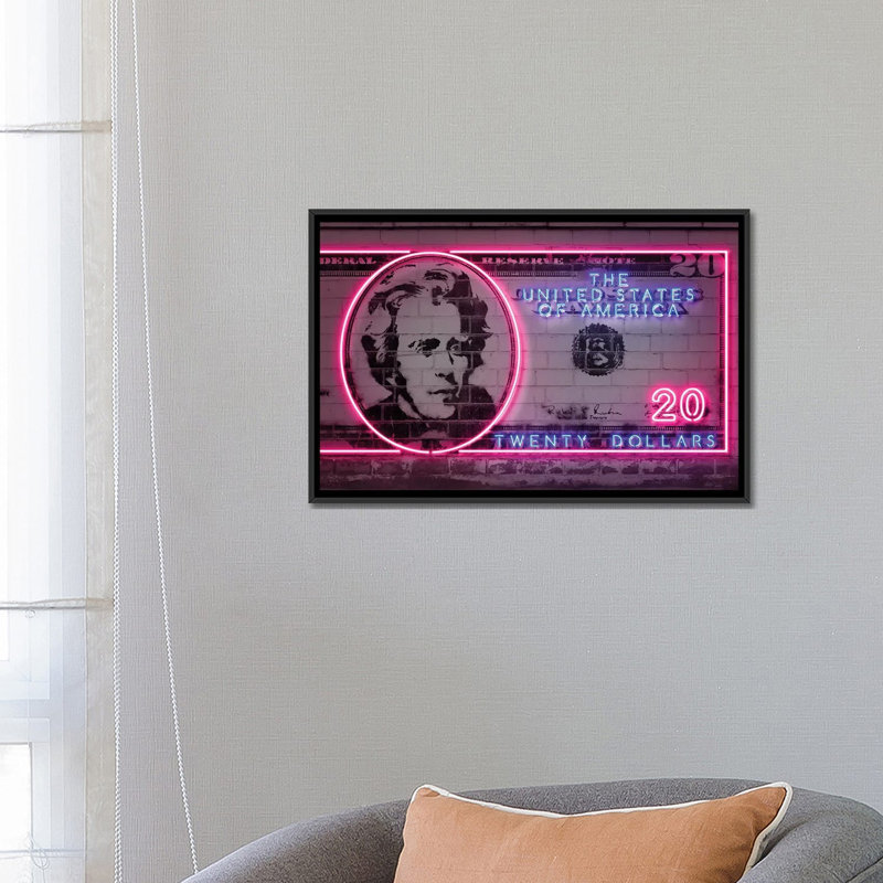 «20 Dollars», impression sur toile, H 12 po x l 18 po x P 1,5 po, Toile tendue, Pas de tapis