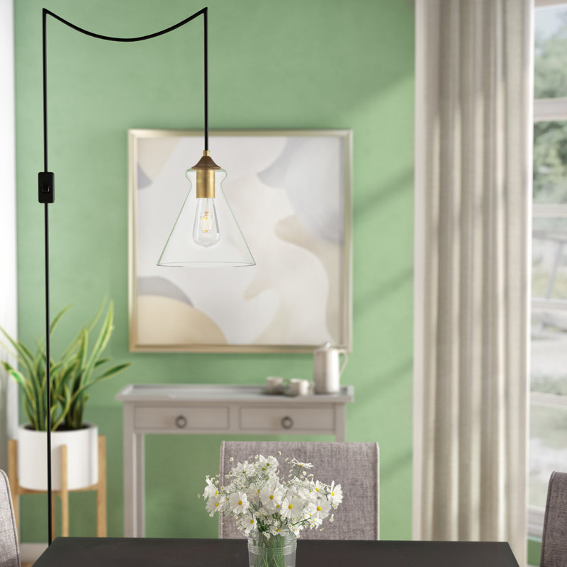 Luminaire suspendu en forme de cloche à 1 lumière Binson, Laiton
