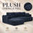 Classic Boneless L-shaped Chenille Fabric Upholstered 3-Seater Sectional Sofa with Two Pillows-735273537-735273541