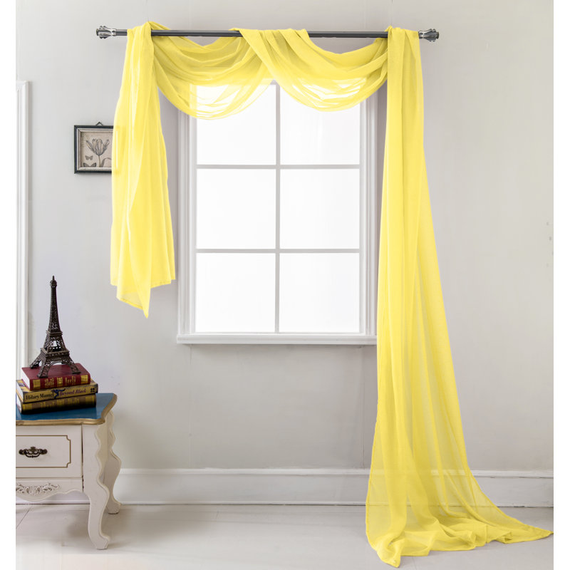 Brannon Sheer Window Scarf, Neon Yellow