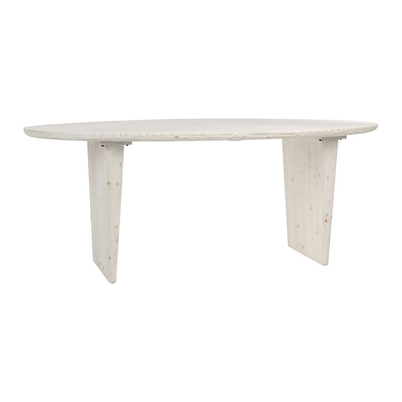 Celine 79-Inch Oval White Wash Dining Table