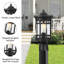 Lanterne extérieure pour l'extérieur - lampadaire imperméable (noir, hauteur de 14 pouces)