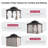 SUNJOY Kingston 10x10 Gazebo with Metal Roof, Curtain, and Netting - Woodgrain Aluminum Posts-117095657-117095658