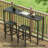 Bar Table, 63" indoor/ourdoor Counter Height Table, High Top Furniture W/ Hdpe Top, E-coating & Hammer-finish Frame, Adjustable Foot, All Weather For Hot Tub,balcony,poolside,kitchen(black)-1464006596-1464006599