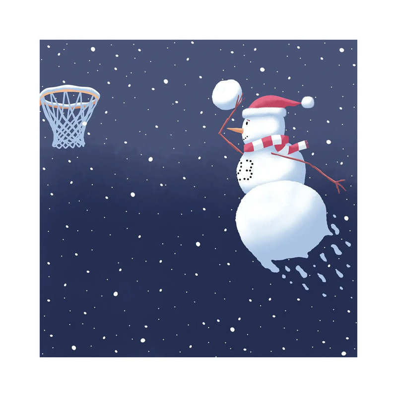 Dunking Snowman by Elad Shagrir - Wrapped Canvas Gallery-Wrapped Canvas Giclée, 30.48 cm H x 30.48 cm W