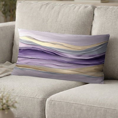 Coussin décoratif transitionnel imprimé - Lavande et pierres Transtitional Horizon II