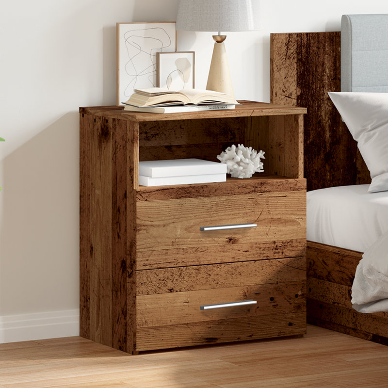 Dernier 50cm W Bedside Table, Old Wood