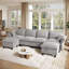 Canapé modulaire surdimensionné de 143 po avec repose-pieds, coussins en duvet et sièges profonds avec housses de coussin lavables amovibles, assemblage facile sans outils, accoudoirs en pétales pour le salon, tissu chenille-2050242151