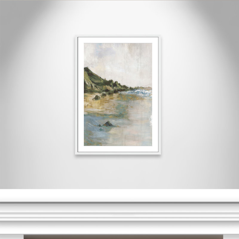 Tide’s Edge Print by Casa Fine Arts, White Framed Print with Mat, 35.5" H x 25.5" W x 1.25" D