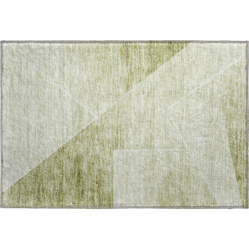 Premium Machine Washable Prisco Sage Rug, Rectangle 1'8" x 2'6"