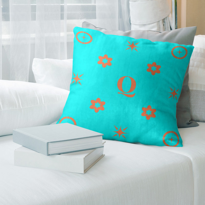 Coussin en polyester Spun, Yes, Bleu/rouge