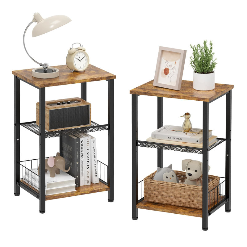 Annaelise 40cm W Metal Bedside Table