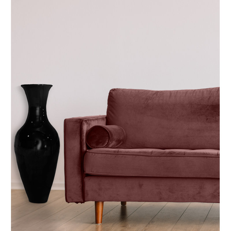 Grand vase de plancher en bambou Claxton, Noir, H 37 po x l 14 po x P 14 po
