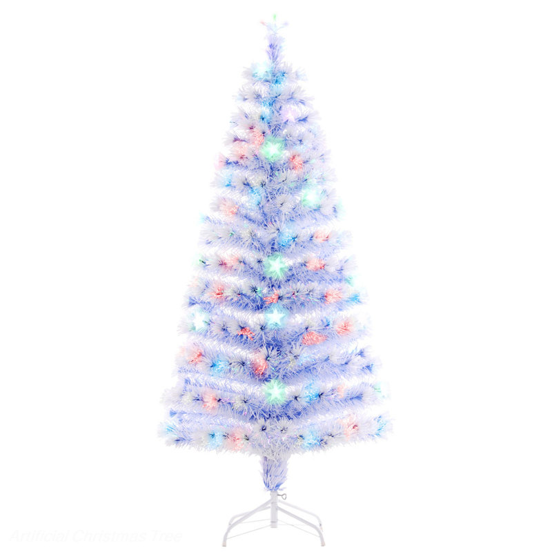 Arbre de Noël artificiel pré-éclairé avec lumières DEL multicolores