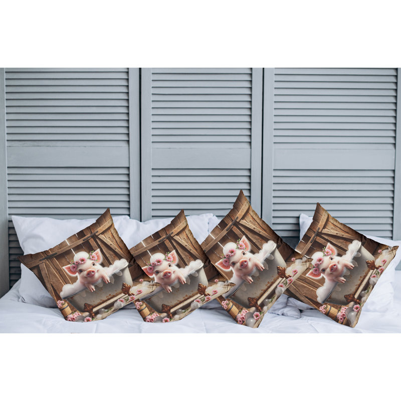 Fabric Reversible Throw Pillow, 16"H x 16"W