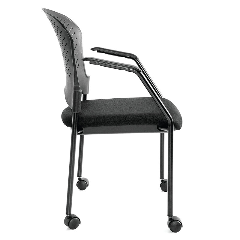 Chaise de salle d'attente empilable Nahara, Noir, noir, noir, noir