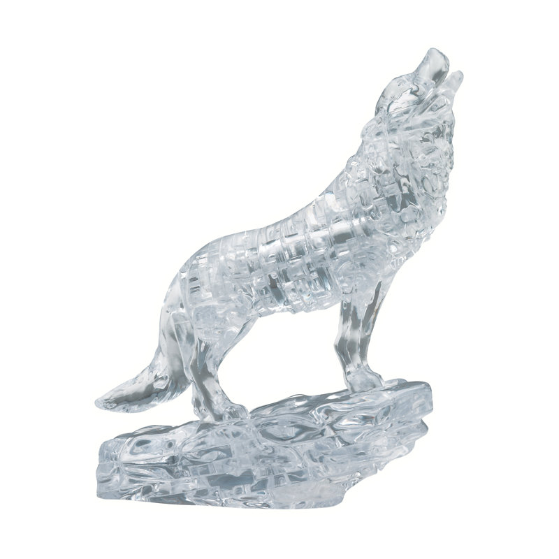 Loup en cristal 3D, Transparent