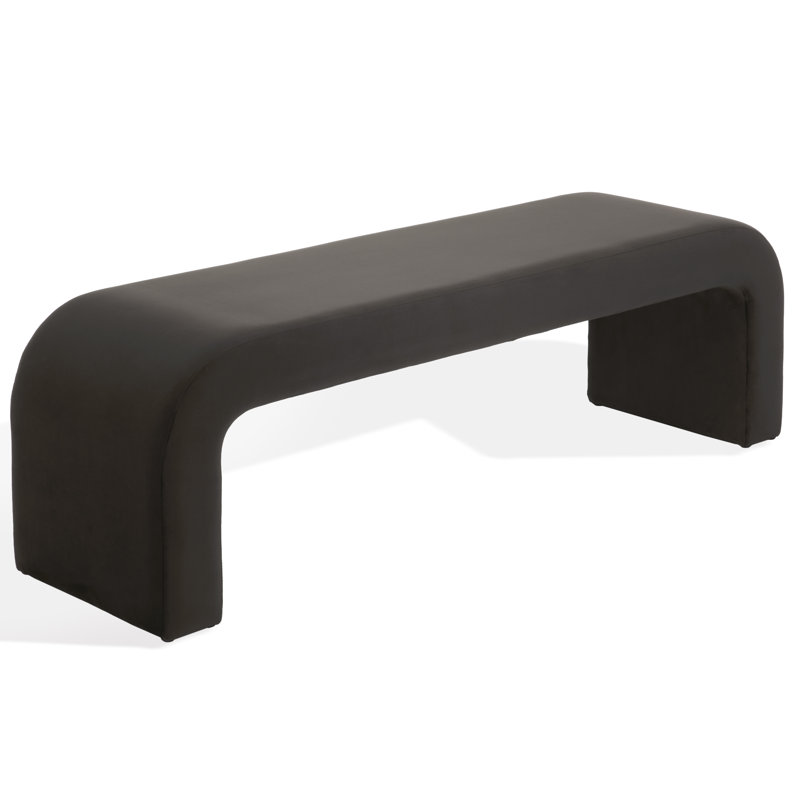 Banc rembourré Daine, Velours brun foncé