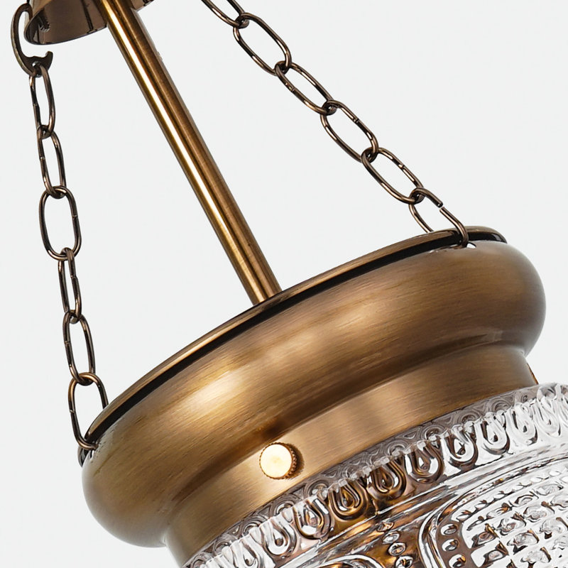 Luminaire suspendu moderne en verre, Doré