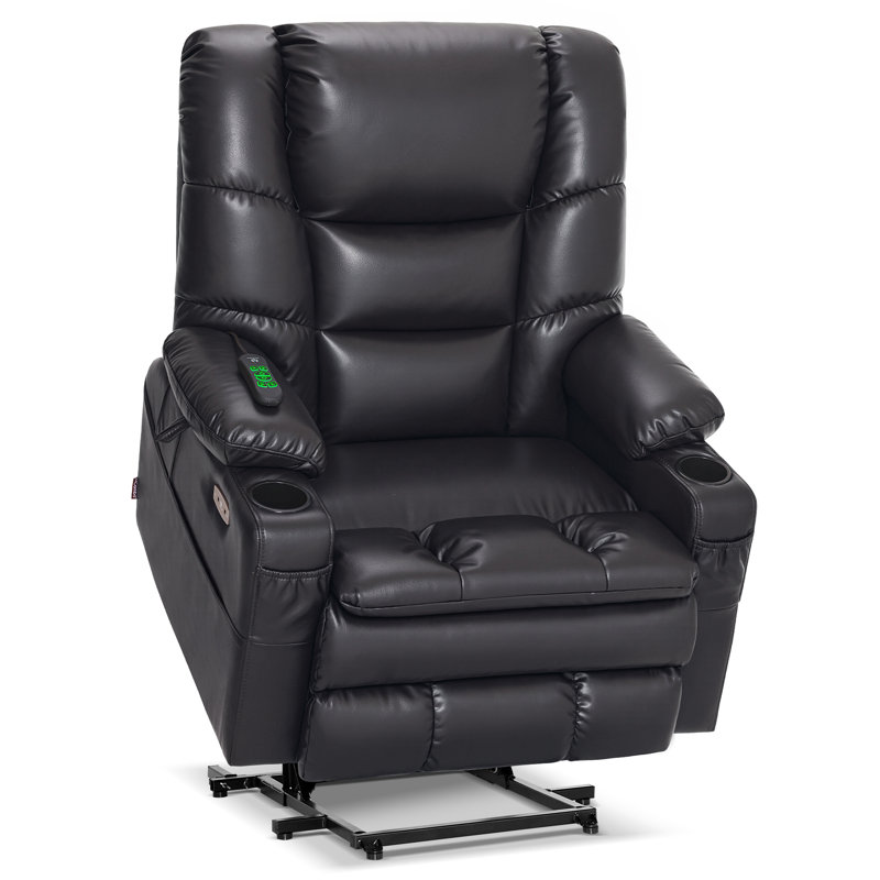 Fauteuil inclinable électrique à deux moteurs avec massage et chauffage Evslin, Noir