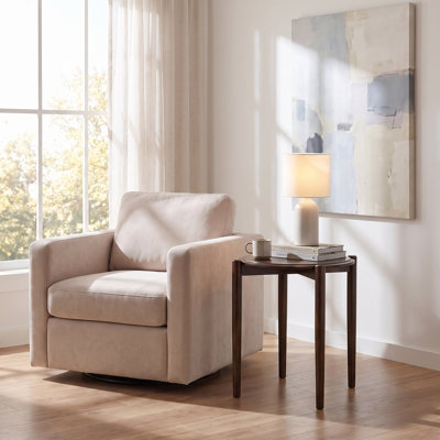 Vaenfila Round Wood Mid-Century Modern End Table