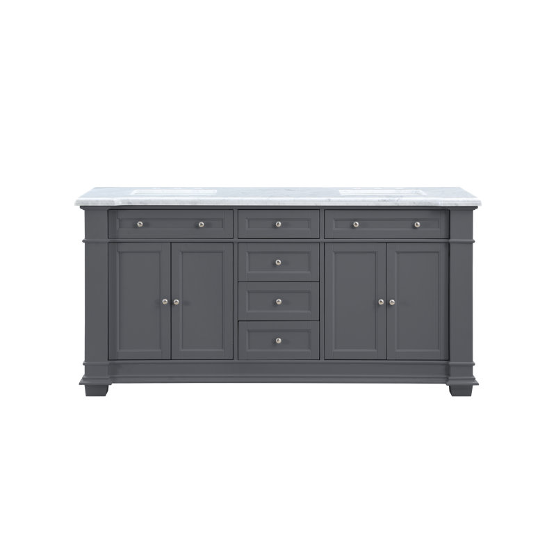 Claridge 72" Double Bathroom Vanity Set, Gray