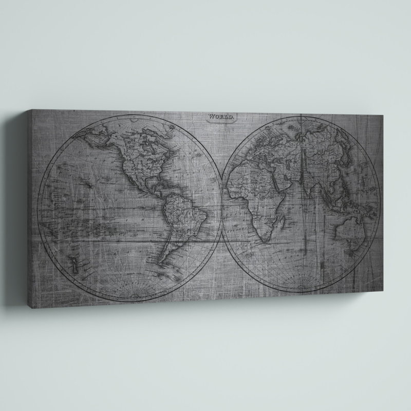 " Double Globe ", 18" H x 36" W x 1.5" D