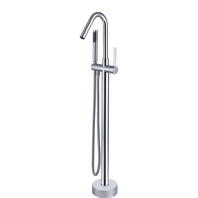 Robinet de baignoire autoportant avec douche à main, 44 po de profondeur x 8 po de largeur, 7 po de hauteur, 9 lb, accessoire de salle de bain en métal, style