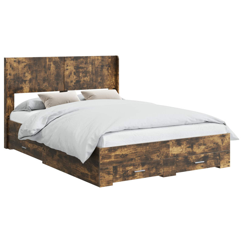 Bed, European Double (140 x 200 cm), Smoked Oak