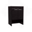 Meuble-lavabo avec quatre tiroirs et deux tablettes ouvertes, noir