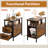 End Table with Charging Station, Narrow End Table with 2 Wooden Drawers-235501761