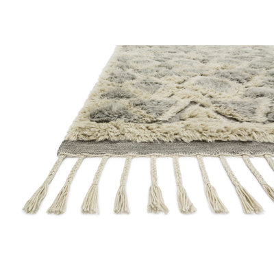 Keshaun Hand Knotted Wool Geometric Indoor Rug