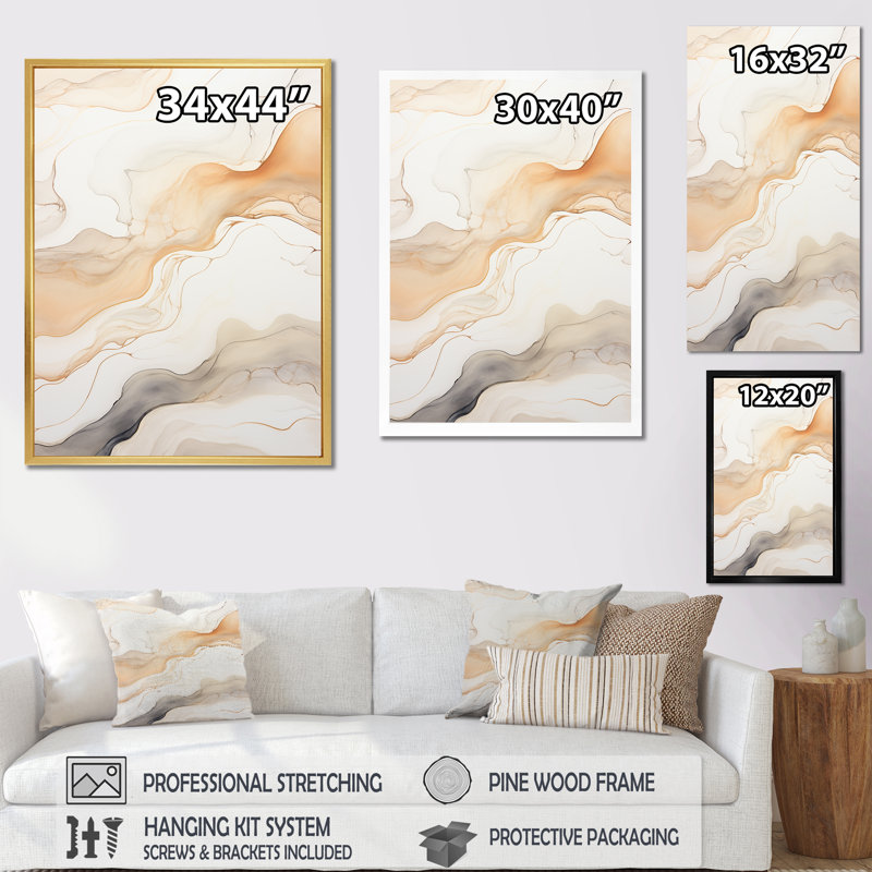 Minimalisme, rivières, élégance résonnante I sur toile, H 32 po x l 16 po x P 1 po, Toile tendue