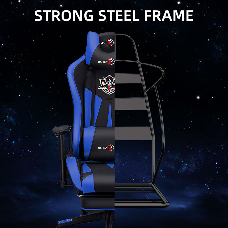 Fauteuil de jeu et de course Divger, Bleu / noir