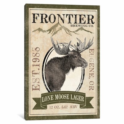 Frontier Brewing Co. II (Lone Moose Lager)' Vintage Advertisement on Canvas -  East Urban Home, ESUR2110 37301368
