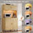 71'' Tall Wine Bar Cabinet With Storage Hutch, Coffee Bar Cabinets With Table Power Outlet & RGB Lights, Wine Cabinet With Wine Glass Holder & Wine Rack-1700521954