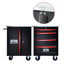 Armoire à outils Artman avec plateau en acier inoxydable, rangement verrouillable et système de liaison modulaire - noir et rouge