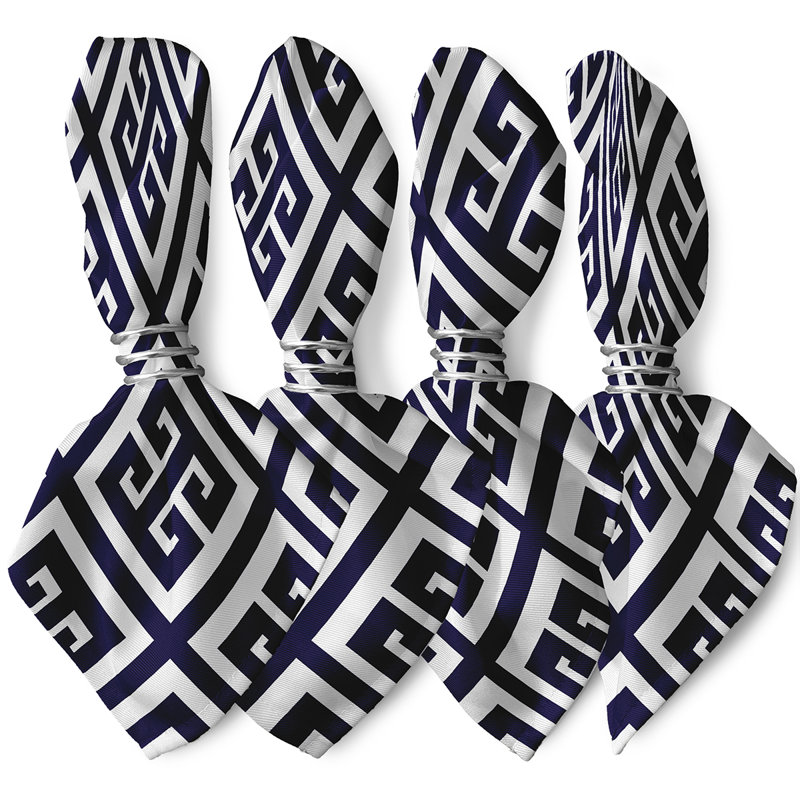 Kyten Geometric Napkins, Navy