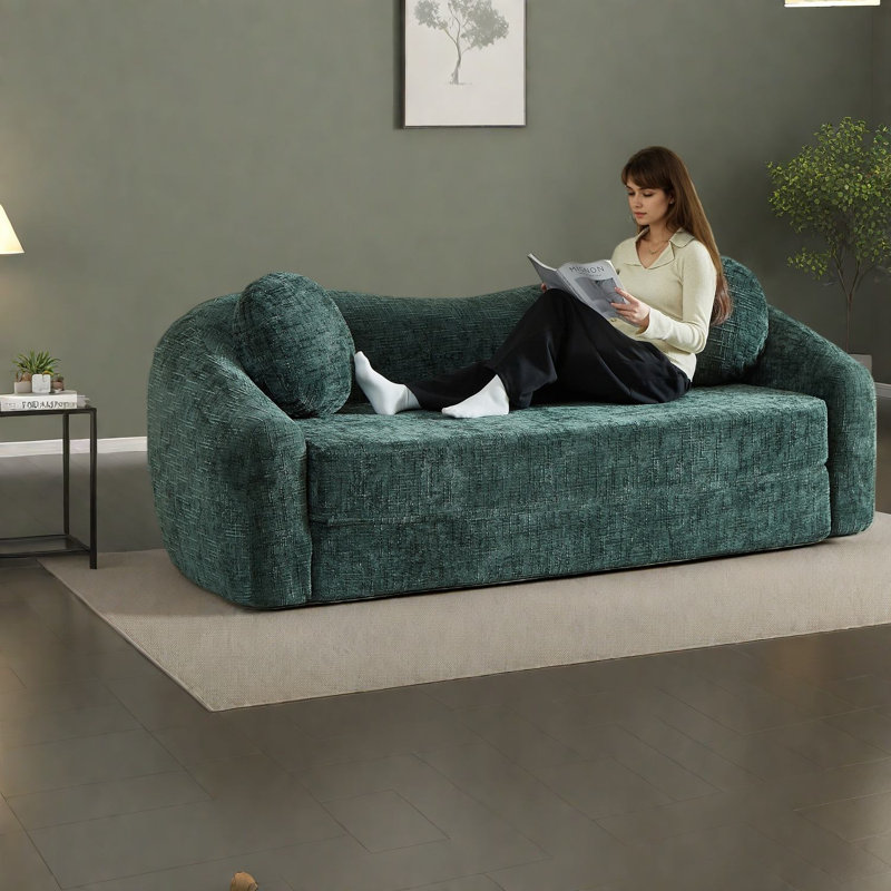 Canapés en chenille à compression 2 en 1 86 pouces, sièges de maison moderne