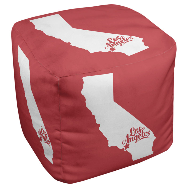 Repose-pieds cube california Los Angeles, Rouge
