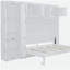Grand lit mural avec armoire, blanc