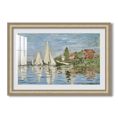 Regatta at Argenteuil, 1872-Claude Monet-Custom Framed Canvas