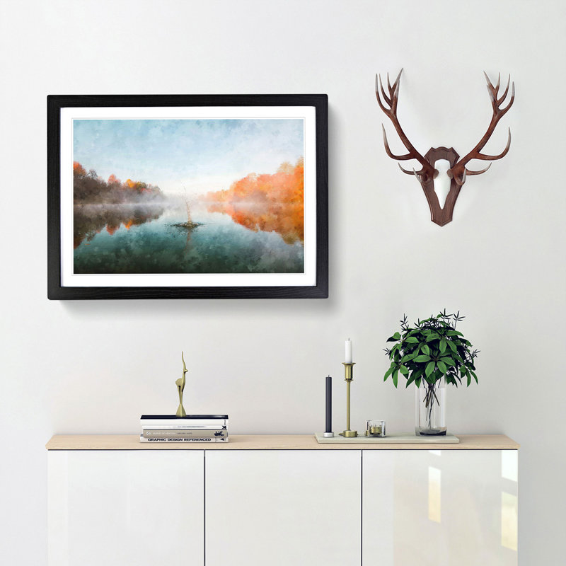Lake Splash - Picture Frame Painting Print, 24cm H x 33cm W x 2cm D, Black Framed