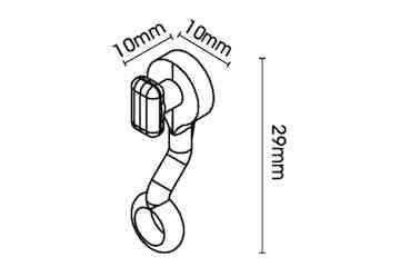 White Plastic / Acrylic Curtain Track, 2.90cm H x 150cm W x 2.60cm D