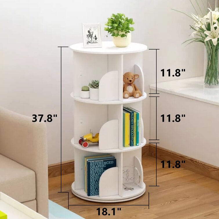 Assemble Bookshelf 360° Rotating Environmental Storage Rack Stand