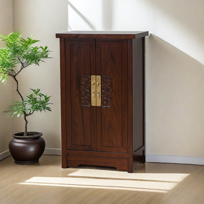 12 Pair Solid Wood Shoe Storage Cabinet